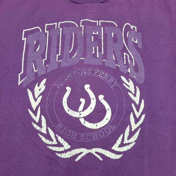 Vintage 80s Jerzees Shirt Medium 20x26 Martins-Ferry School - Picture 4 of 13